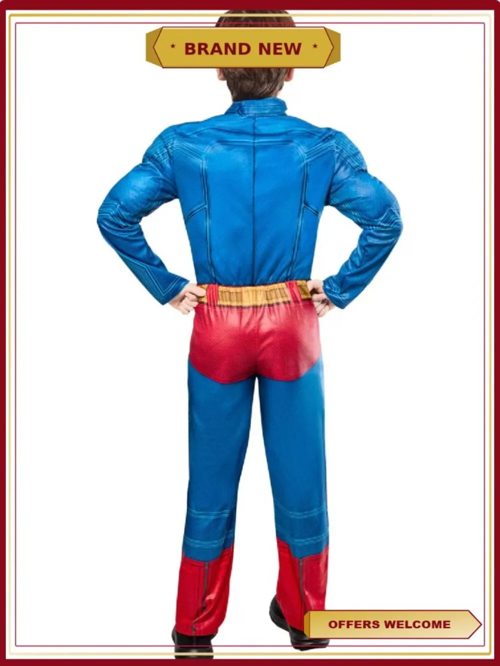 Rubies Superman Muscle Chest Halloween Costume Boys Size L 10/12